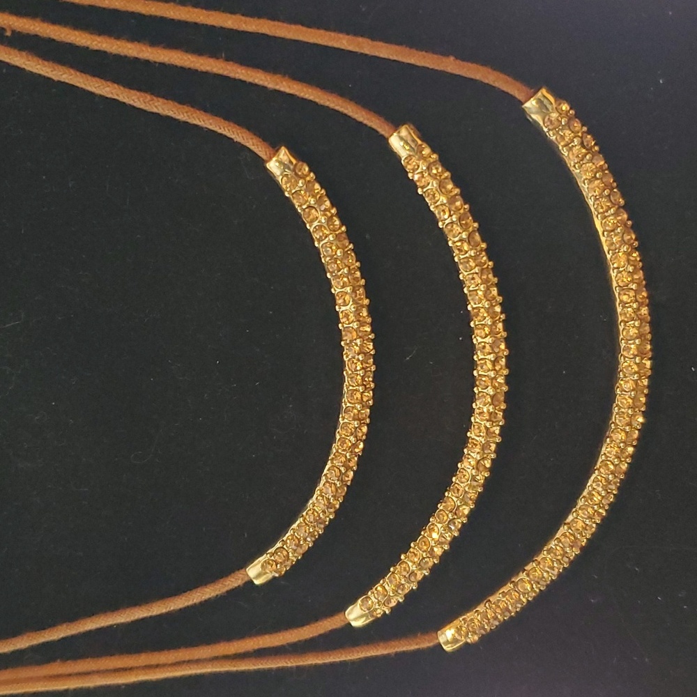Chico's gold tone three strand necklace
